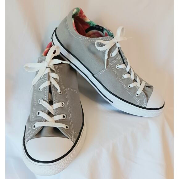 Converse All Star Gray Canvas Low Top Sneakers Juniors Size 6 - Picture 1 of 9